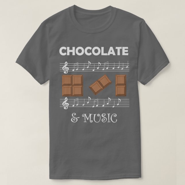 Musician and Chocolate Fan Chocolatier Music Notes T Shirt (Design framsida)