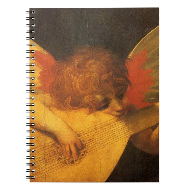 Musician Angel Spelar Lute av Rosso Fiorentino Anteckningsbok (Framsidan)
