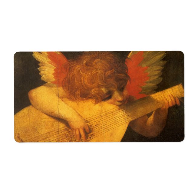 Musician Angel Spelar Lute av Rosso Fiorentino Fraktsedel (Framsidan)