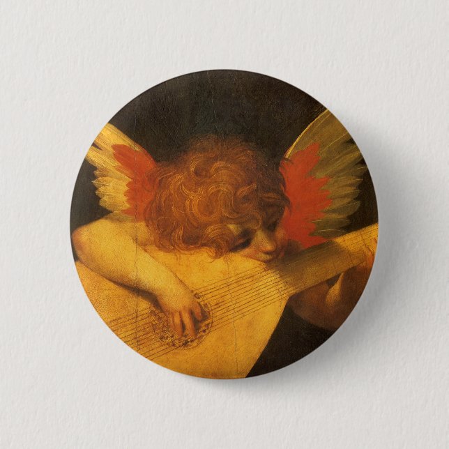 Musician Angel Spelar Lute av Rosso Fiorentino Knapp (Framsida)