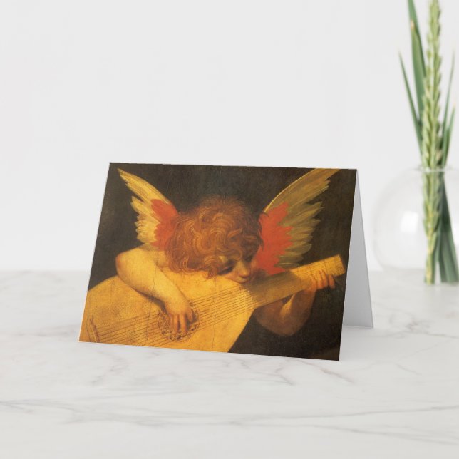 Musician Angel Spelar Lute av Rosso Fiorentino Kort (Framsida)