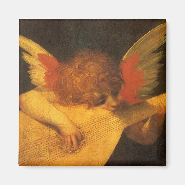 Musician Angel Spelar Lute av Rosso Fiorentino Magnet (Framsidan)