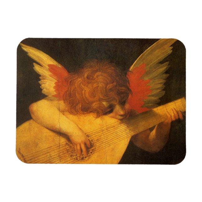 Musician Angel Spelar Lute av Rosso Fiorentino Magnet (Horisontell)