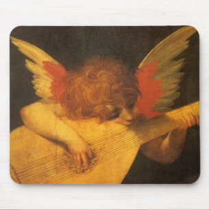 Musician Angel Spelar Lute av Rosso Fiorentino Musmatta