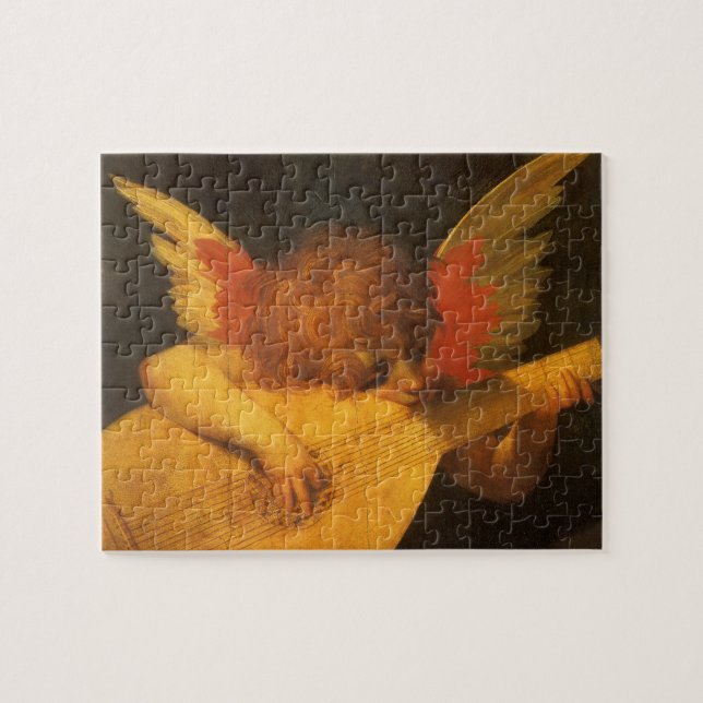 Musician Angel Spelar Lute av Rosso Fiorentino Pussel (Horisontell)