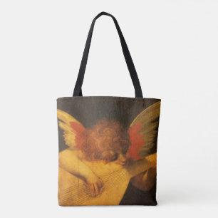 Musician Angel Spelar Lute av Rosso Fiorentino Tygkasse