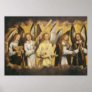 Musician änglar av Hans Memling   lämnat panel Poster
