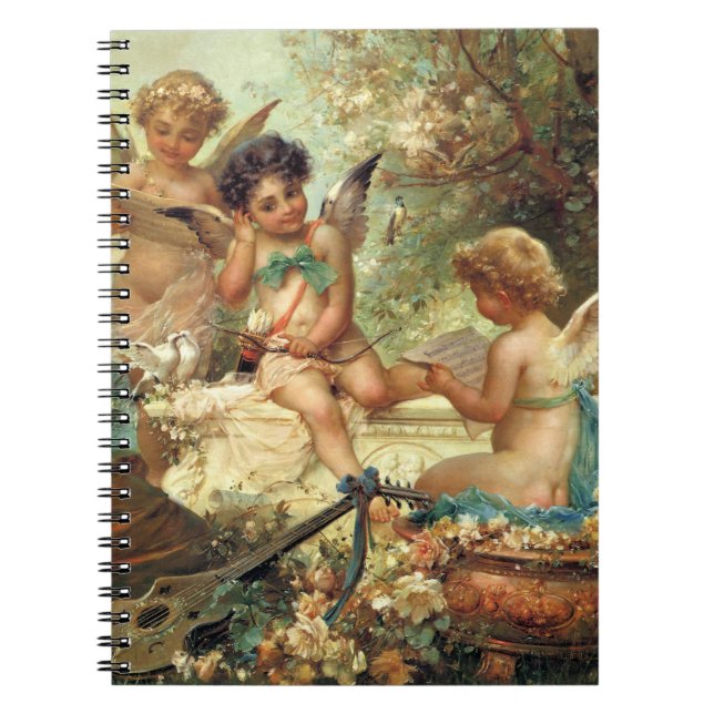 Musician Änglar av Hans Zatzka, Victorian Fine Art Anteckningsbok (Framsidan)