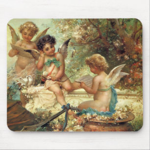 Musician Änglar av Hans Zatzka, Victorian Fine Art Musmatta