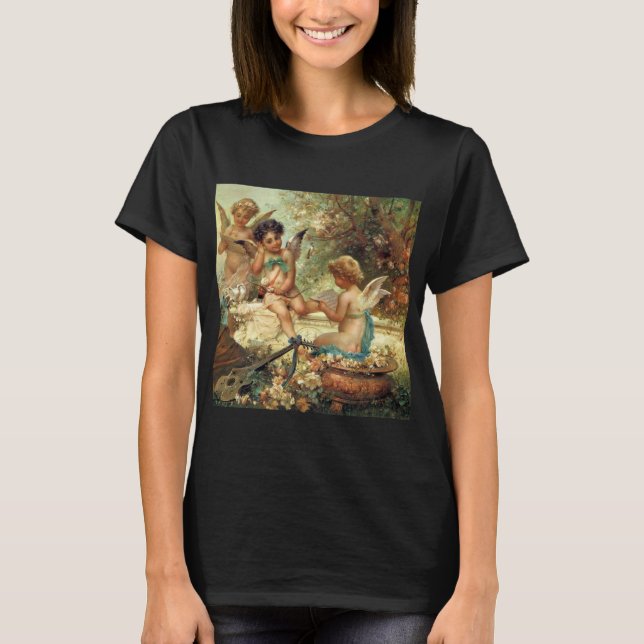 Musician Änglar av Hans Zatzka, Victorian Fine Art T-shirt (Framsida)