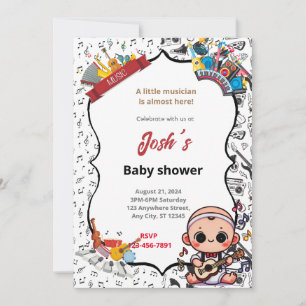 Musician Baby Shower Inbjudningar