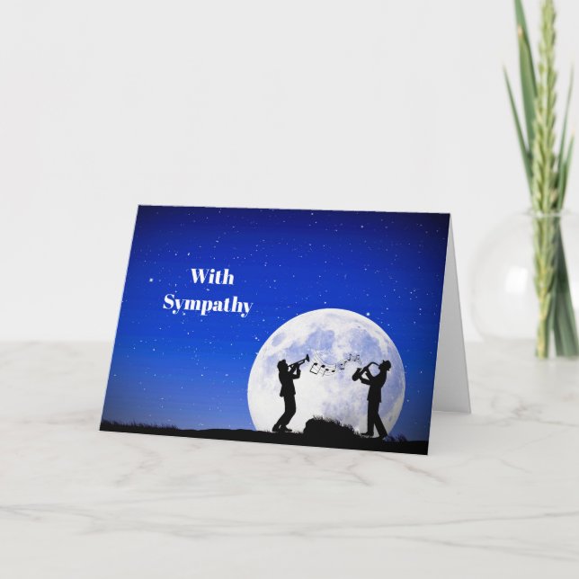 Musician Blue Full Moon Sympathy Kort (Framsida)