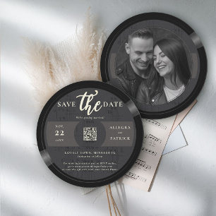 Musician Bröllop spara datum QR-kod Foto Vinyl Datumet