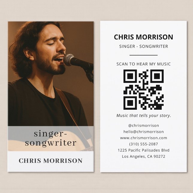 Musician Business Card with QR Code Visitkort (Skapare uppladdad)