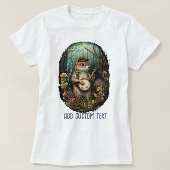 Musician chipmunk play banjo, chipmunk Älskare T Shirt (Design framsida)