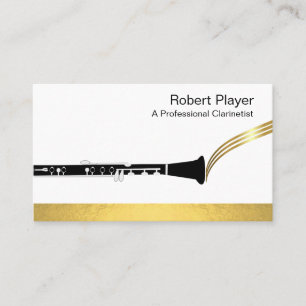 Musician Clarinet Player Audio Guld Ljud Vågar Visitkort