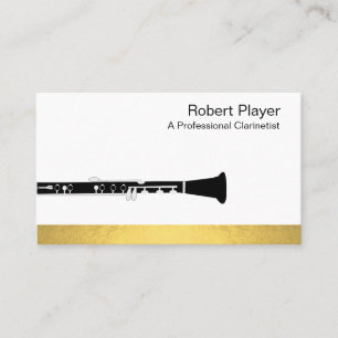 Musician Clarinet Player Audio Guld Ljud Vågar Visitkort