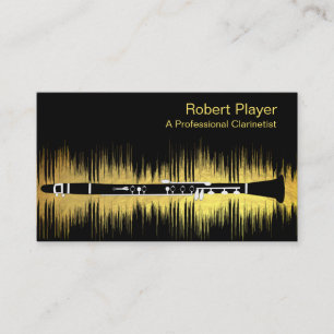 Musician Clarinet Player Audio Guld Ljud Vågar Visitkort
