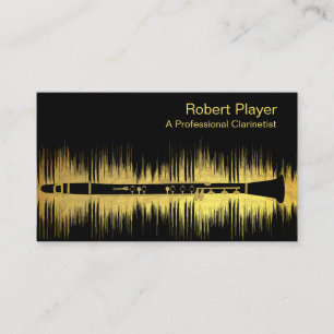 Musician Clarinet Player Audio Guld Ljud Vågar Visitkort