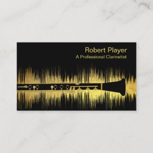 Musician Clarinet Player Audio Guld Ljud Vågar Visitkort