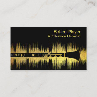 Musician Clarinet Player Audio Guld Ljud Vågar Visitkort