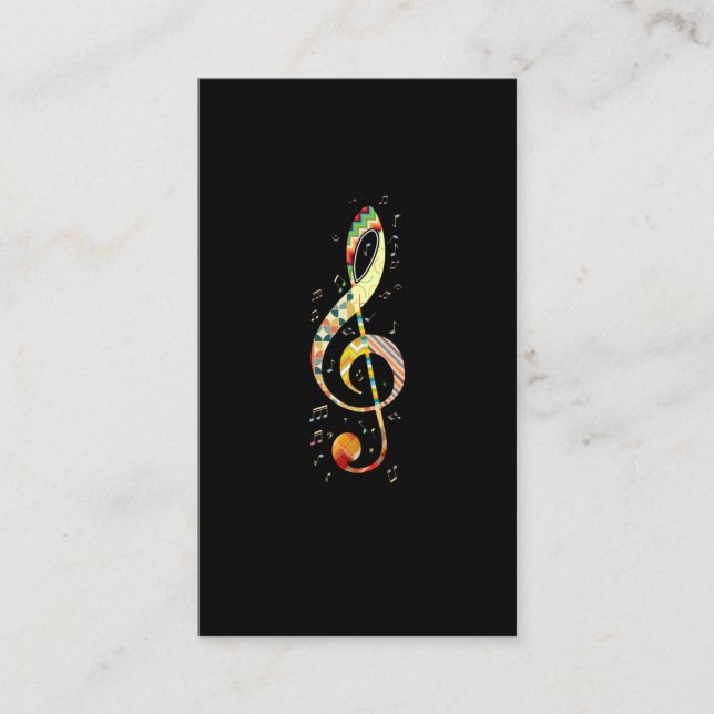 Musician Colorful Music Clef Musik noter Visitkort (Framsida)