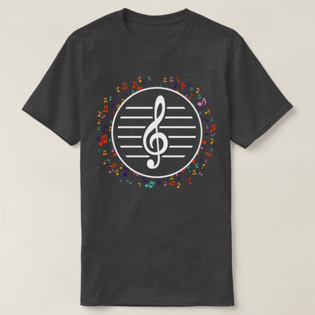 Musician Composer Gift Idea Treble Clef Music T Shirt (Design framsida)