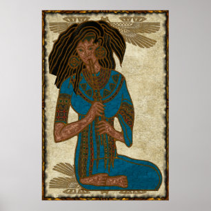 Musician Egyptian Folk Art Poster