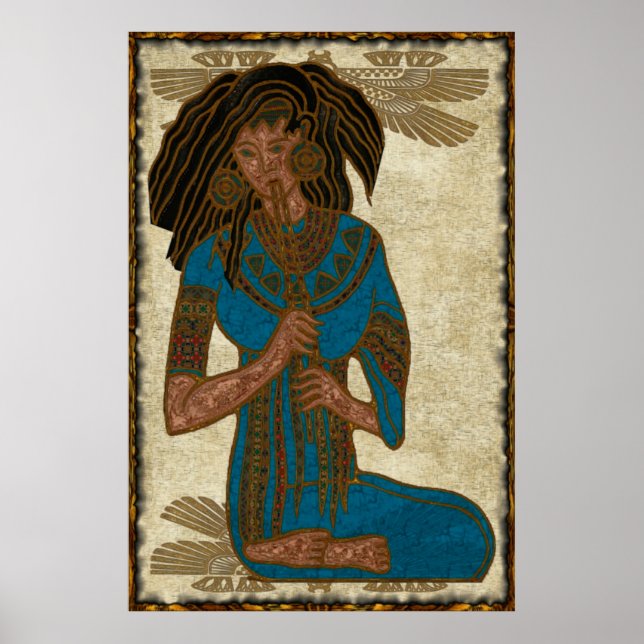 Musician Egyptian Folk Art Poster (Framsidan)