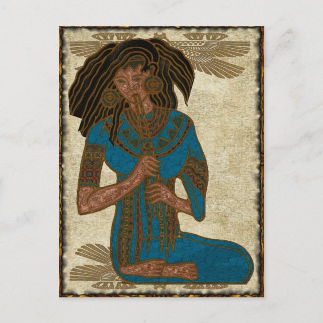 Musician Egyptian Folk Art Vykort (Framsida)