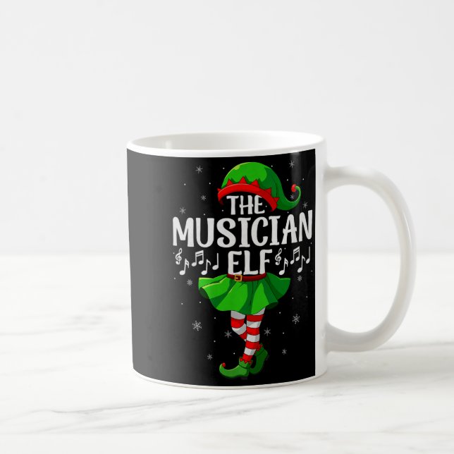 Musician Elf Christmas Girls Women Elf Squad Xmas  Kaffemugg (Höger)