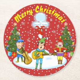 Musician Elf jul Band-julen Underlägg Papper Rund