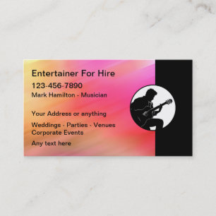 Musician Entertainer for Hire Visitkort