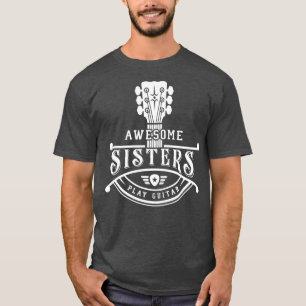 Musician Fantastisk Sisters spelar Guitar Nec T Shirt