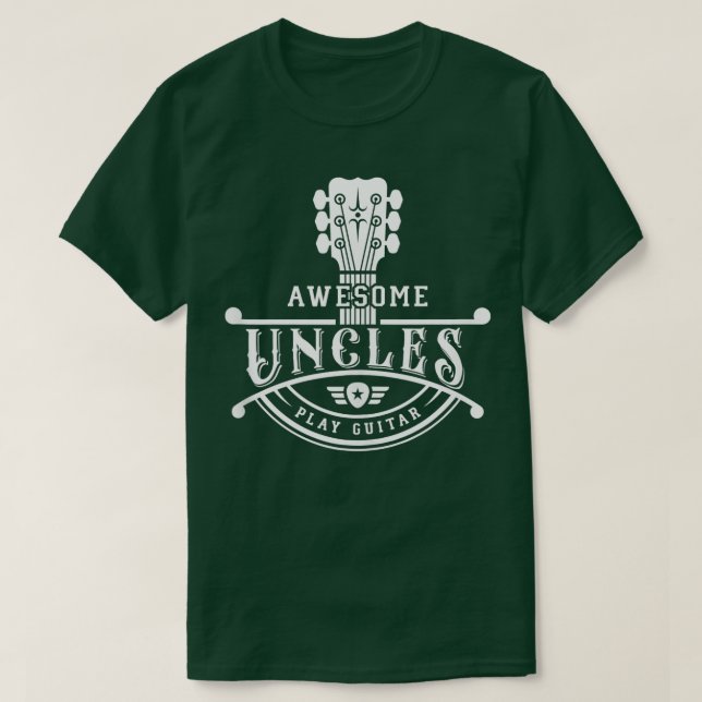 Musician Fantastisk Uncles Play Guitar Nacke T Shirt (Design framsida)