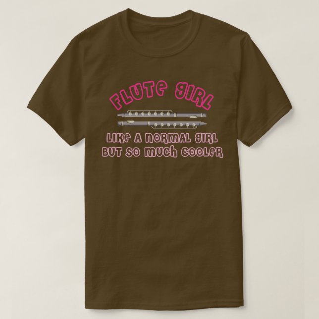 Musician Flute Girl Flutist T Shirt (Design framsida)
