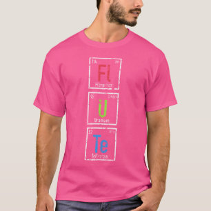 Musician Flutist Periodic Bord Scientist Flute T Shirt