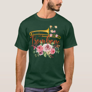 Musician Girl Flower Music Trombone T Shirt