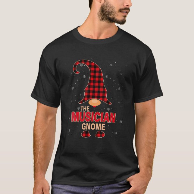 Musician Gnome jul Red Buffalo Play Paj T Shirt (Framsida)
