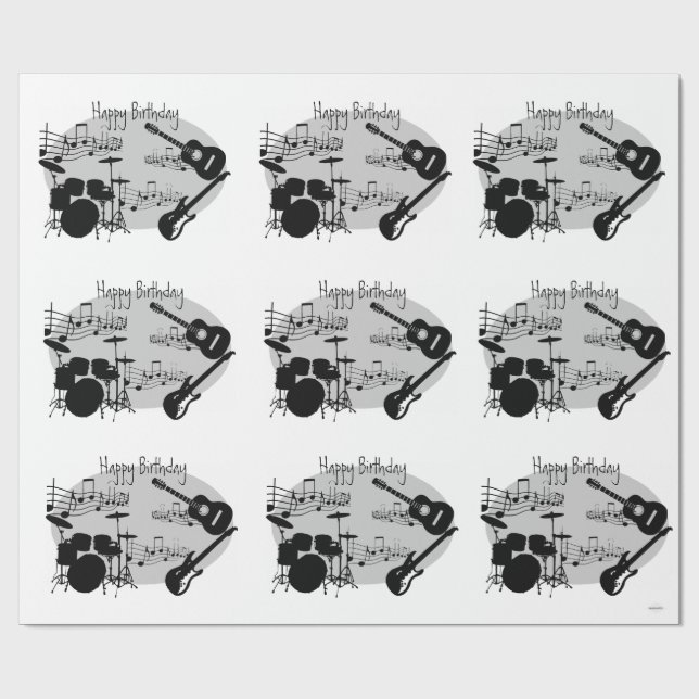 Musician Graphic Gift Wrap HAMbyWG Presentpapper (Platt)