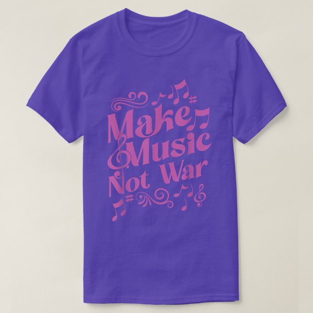 Musician Guitar & Drummer Make Music Not Krig 2000 T Shirt (Design framsida)