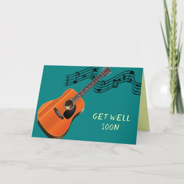 Musician Guitar Get Well Message and Scriptture Kort (Framsida)