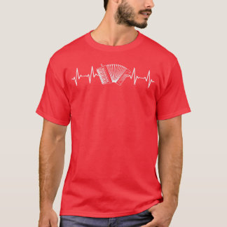 Musician Heartbeat Accordion Player Air Accordion  T Shirt