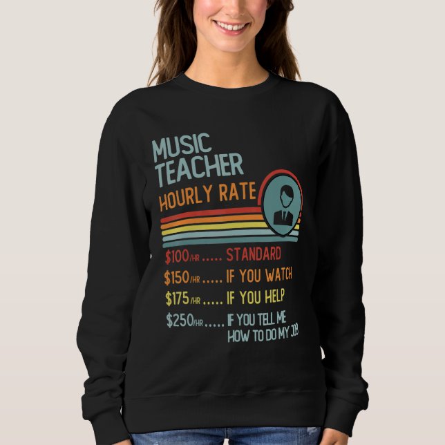 Musician Hourly Rate  Retro Job Title T Shirt (Framsida)