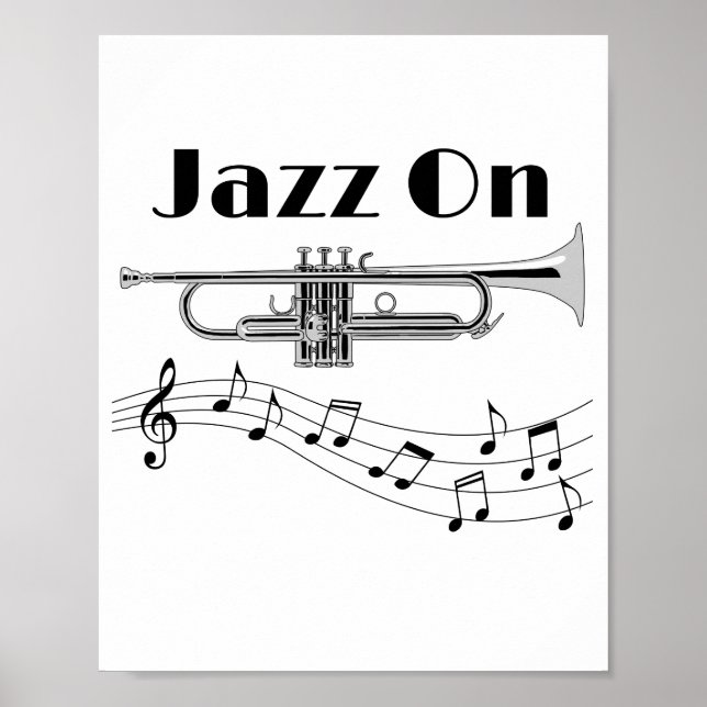 Musician Jazz on Trumpet Player Poster (Framsidan)