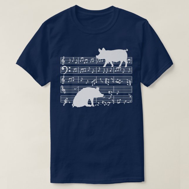 Musician Lakan Music Design med Gris på Music Note T Shirt (Design framsida)