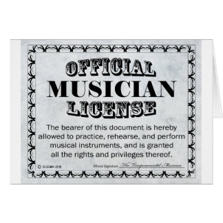 Musician Licence Hälsningskort