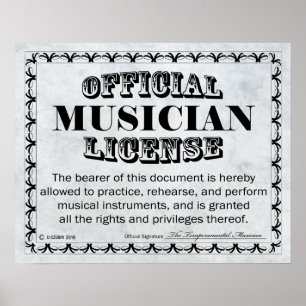 Musician Licence Poster