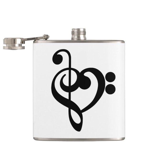 Musician Music Heart - Treble Bass Clef Fickplunta (Öppnad)