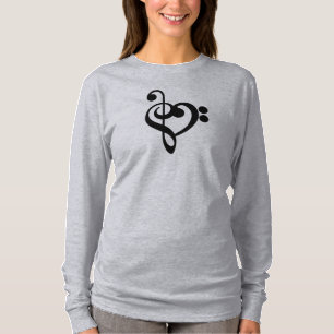 Musician Music Heart - Treble Bass Clef T Shirt